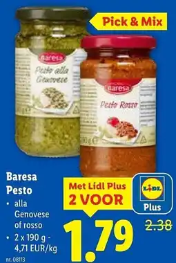Lidl Baresa Pesto aanbieding