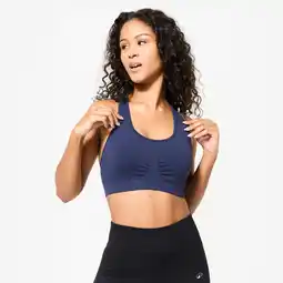 Decathlon Sportbeha met gekruiste bandjes lichte ondersteuning donkerblauw aanbieding