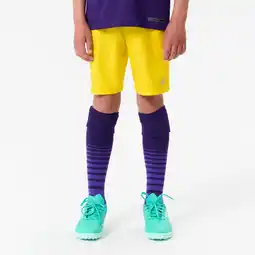 Decathlon Voetbalshort voor kinderen VIRALTO CLUB geel aanbieding