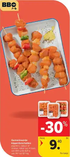 Carrefour Market Gemarineerde kippenbrochettes aanbieding