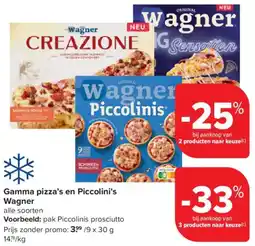 Carrefour Market Gamma pizza's en Piccolini's Wagner aanbieding