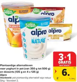 Carrefour Market Plantaardige alternatieven voor yoghurt in pot en desserts Alpro aanbieding