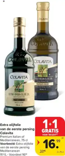 Carrefour Market Extra olijfolie van de eerste persing Colavita aanbieding