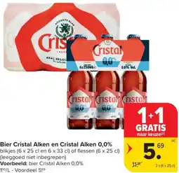 Carrefour Market Bier Cristal Alken en Cristal Alken 0,0% aanbieding