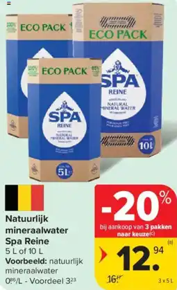 Carrefour Market Natuurlijk mineraalwater Spa Reine aanbieding