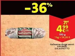 Cora Italiaanse droge worst GALBANI GALBANETTO aanbieding