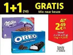 Cora Snacks MILKA of OREO aanbieding