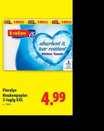 Lidl Floralys Keukenpapier 3-lagig XXL aanbieding