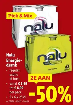 Lidl Nalu Energie- drank aanbieding
