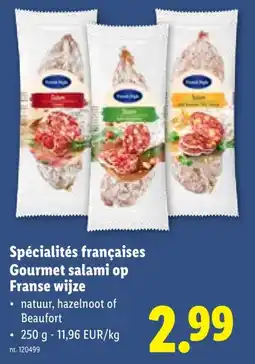 Lidl Spécialités françaises Gourmet salami op Franse wijze aanbieding