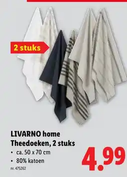 Lidl LIVARNO home Theedoeken, 2 stuks aanbieding