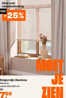 Kwantum Rolgordijn Bamboe aanbieding