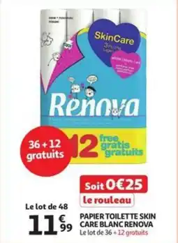 Auchan Papier toilette skin care blanc renova aanbieding