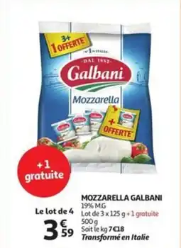 Auchan Mozzarella galbani aanbieding