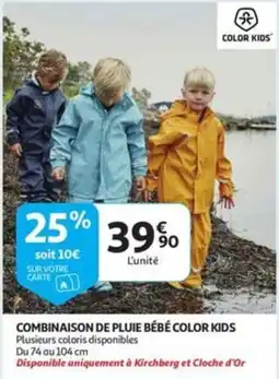 Auchan Combinaison de pluie bébé color kids aanbieding