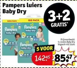 Kruidvat Pampers luiers Baby Dry aanbieding