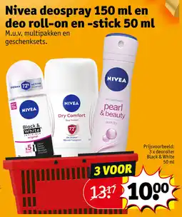 Kruidvat Nivea Deospray en Deo Roll-on en Stick aanbieding