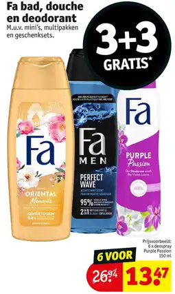 Kruidvat Fa bad, Douche en Deodorant aanbieding