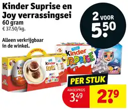 Kruidvat Kinder Suprise en Joy verrassingsei aanbieding