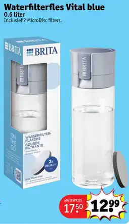 Kruidvat Waterfilterfles Vital blue aanbieding