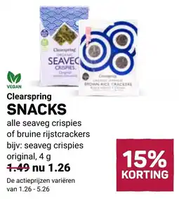 Ekoplaza Clearspring Snacks aanbieding
