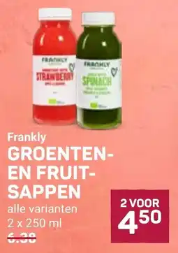 Ekoplaza Frankly Groenten en Fruitsappen aanbieding
