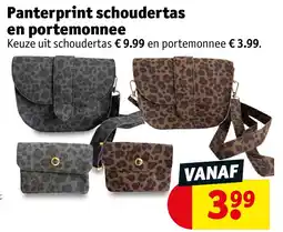 Kruidvat Panterprint schoudertas en portemonnee aanbieding