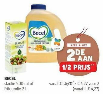 Spar Colruyt Becel slaolie of frituurolie aanbieding