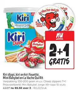 Jumbo Kiri dippi, kiri en kiri fouetté, Mini Babybel en La Vache Qui Rit aanbieding