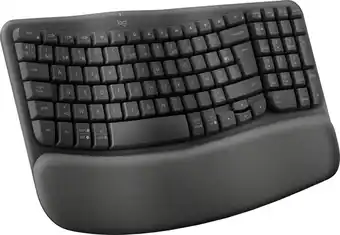 Coolblue Logitech Wave Keys Draadloos Ergonomisch Toetsenbord AZERTY aanbieding