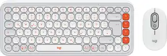 Coolblue Logitech Pop Icon Combo Set Clavier et Souris Blanc AZERTY aanbieding