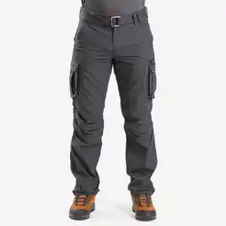 Decathlon Cargobroek voor backpacken heren Travel 500 grijs aanbieding