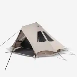 Decathlon Kampeertipi voor vijf personen Tepee 5.2 polykatoen twee slaapruimtes aanbieding