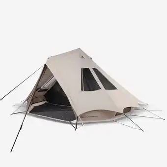 Decathlon Kampeertipi voor vijf personen Tepee 5.2 polykatoen twee slaapruimtes aanbieding