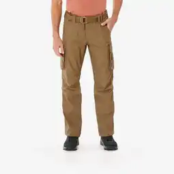 Decathlon Cargobroek voor backpacken heren Travel 500 bruin aanbieding