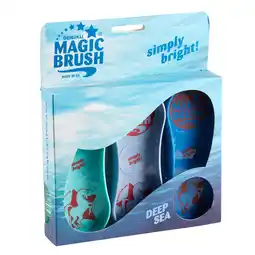 Decathlon Borstels ruitersport Magic Brush set met 3 borstels (turquoise, paars en blauw) aanbieding