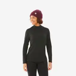 Decathlon Warm en ademend thermoshirt voor skiën dames BL 500 zwart aanbieding
