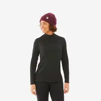Decathlon Warm en ademend thermoshirt voor skiën dames BL 500 zwart aanbieding