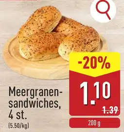 ALDI Meergranen Sandwiches aanbieding