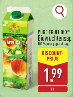 ALDI Pure Fruit Bio Biovruchtensap aanbieding