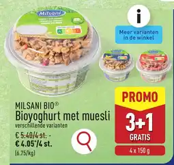 ALDI Milsani Bio Bioyoghurt met muesli aanbieding