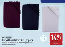 ALDI Novitesse Perkalhoeslaken XXL aanbieding