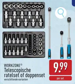 ALDI Workzone Telescopische Ratelset of Doppenset aanbieding