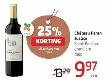 Spar Colruyt Château paran justice saint-émilion grand cru rood aanbieding