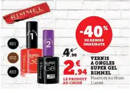 Super U Vernis A Ongles Super Gel Rimmel aanbieding