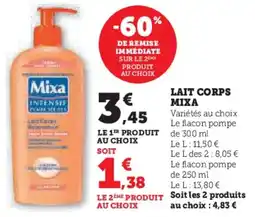 Super U Lait Corps Mixa aanbieding