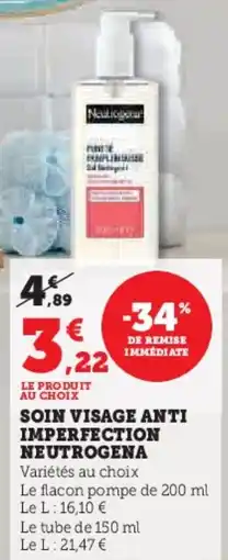 Super U Soin visage anti imperfection neutrogena aanbieding