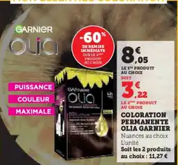 Super U Coloration permanente olia garnier aanbieding