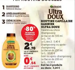 Super U Routine capillaire garnier ultra doux aanbieding