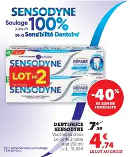 Super U Dentifrice Sensodyne aanbieding